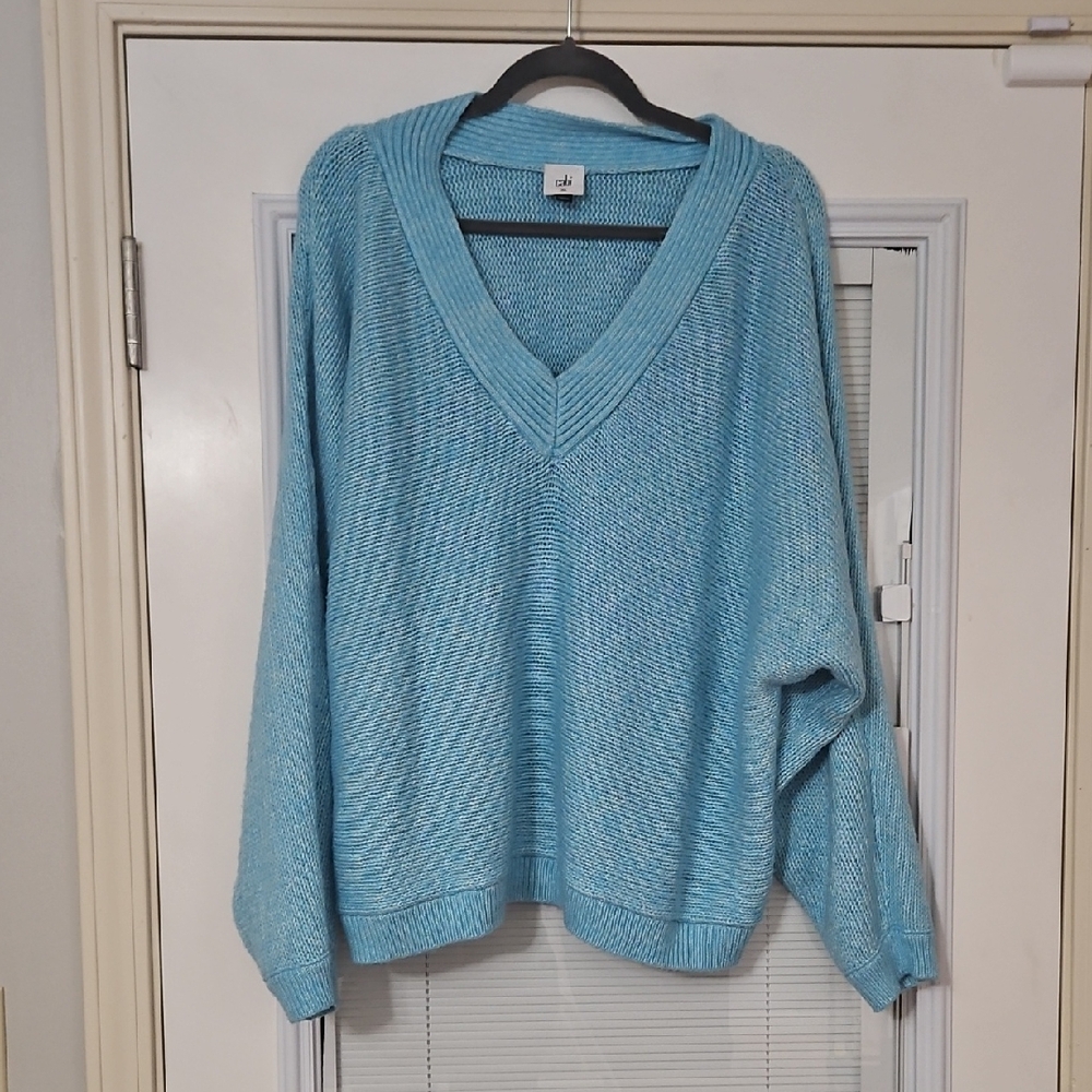 CAbi Sky Blue V-Neck Sweater